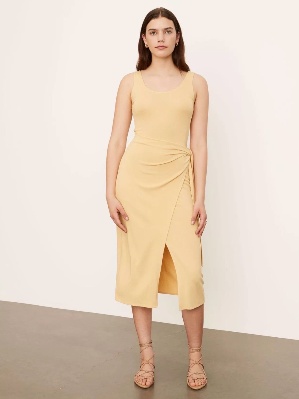 Vince Sleeveless Wrap Midi Dress - Picture 3 of 11